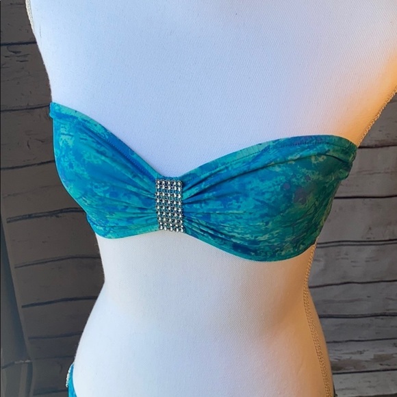 Blue & Teal Swimsuit Cheeky bottom Small - Picture 3 of 14